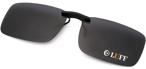 LUFF Polarized Clip on Sunglasses Over Prescription Glasses for Men Women Driving/Fishing Anti Glare|100% UV400 Protection Black 60 * 41mm