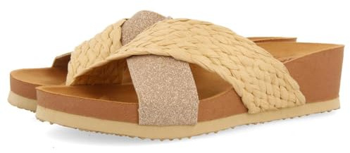 SANDALIAS CON CUÑA TIPO BIO Y TIRAS COLOR NATURAL PARA MUJER GOULDS