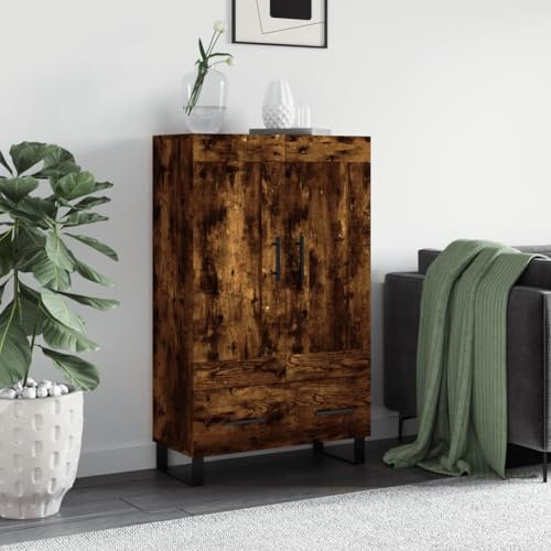 Annlera Sideboards 69,5x31x115cm Räuchereiche Holzwerkstoff,Metall Bücherschrank Vintage Möbel Küchenschrank Buffetschrank Apothekerschrank Beistellschrank Fernseher Schrank Flur Möbel