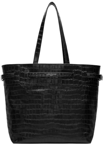 LIEBESKIND BERLIN Lora Croco Tote Bag Black