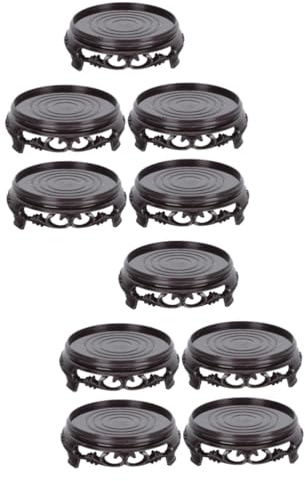 INOOMP 10 Piezas Base De Maceta Estante De Madera Estantes Claros Pedestal De Maceta Creativa Platillos para Plantas Jardinera De Madera El Plastico Planta En Maceta Palets De Madera