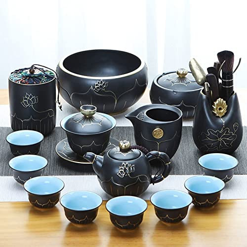 HMSXZ Kung Fu Servizio da tè in Ceramica Cinese Set da tè in Porcellana Set da tè da Viaggio Portatile Set da tè Kungfu Fatto a Mano Teiera in Porcellana Tazze da tè