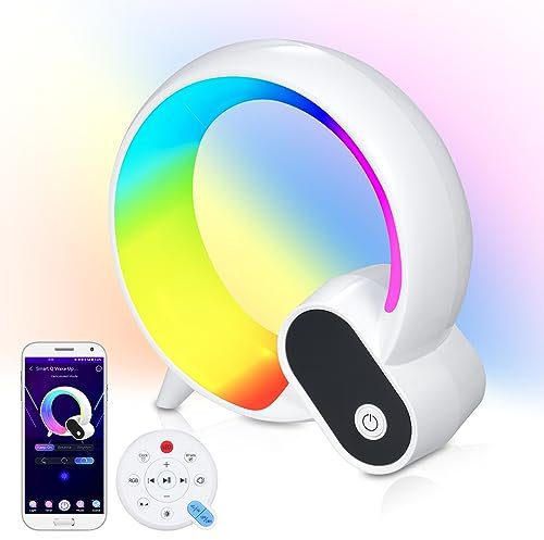 ZASCHMOY Wake-Up-Licht, RGBW-Lampe mit Timer-Countdown, White Noise Machine und Intelligente APP-Steuerung für Schlaf, Entspannung und Umgebungsbeleuchtung