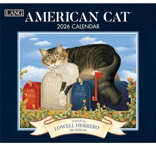Lang, American Cat 2026 Wall Calendar by Lowell Herrero, 13.4'' X 12'', 12-Month Calendar with Stapled Binding