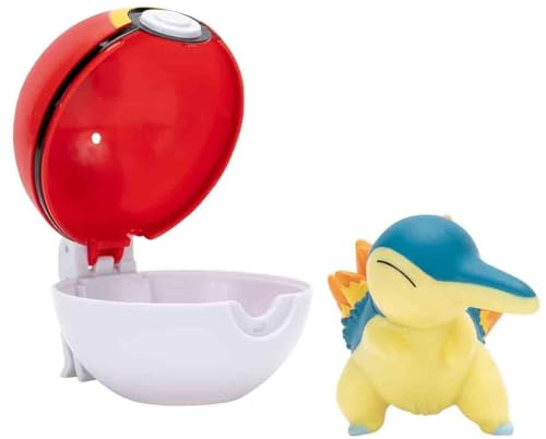 Pokemon Clip N Go 5cm kamp figur Cyndaquil med Level Pokéball - Leksaksfigur for barn 4+ - Officell Pokémon produkt for barnleksak