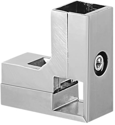 MagiDeal Connecteur de serrage pour tube carré de 1 x 1, boulons en alliage d'aluminium inclus, assemblage simple pour accessoires de stand, matériel de, Silvery L Shape