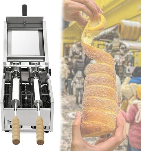 1500W Commercial Chimney Cake Oven,Chimney Cake Making Machine,Oven Machine,Electric Chimney Bread Roll Maker, Hungarian Chimney Cake, with 2 Roller, for Restaurants and Catering