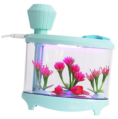 VICASKY Umidificatore Per Acquario Diffusore d Aria Usb Luce Notturna Per Aromaterapia e Humidificazione Silenziosa e Durevole