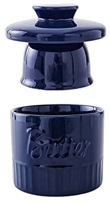Butter Dish Beurrier en porcelaine Récipient à beurre résistant à la poussière avec couvercle pour plan de travail Beurrier jaune Beurrier Flotte (C)