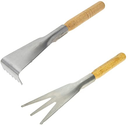UKCOCO 2 Set Pala Da Giardinaggio All'aperto Verdure Piante Pianta Giardino Vanghe Da Giardinaggio Strumenti Da Pale Da Agricoltura Da Di Legno Cachi 2 Pezzi * 2
