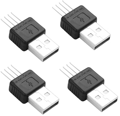 SinLoon Adaptador USB A a 4 pines para placa base – 5 V USB 2.0 conector de repuesto con contactos metálicos tipo soldadura para carcasa de PC USB reparación de puertos USB (USB-M-S)