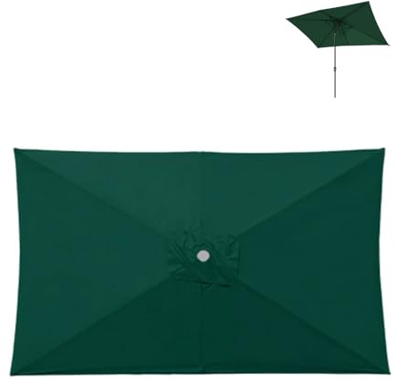 Telo di Ricambio per ombrellone Rettangolare da 10'x6.5', 6 Stecche, Anti-UV, per ombrellone da Giardino, da Mercato, da Giardino