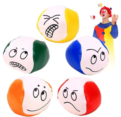 SoeUyd 5 Stück Jonglierbälle, Weiche Jonglieren Bälle, Jonglierbälle Erwachsene, Jonglierbälles für Anfänger, PU-Jonglierbälles Eignen Sich Als Outdoor-Spielzeug für Erwachsene oder Anfänger