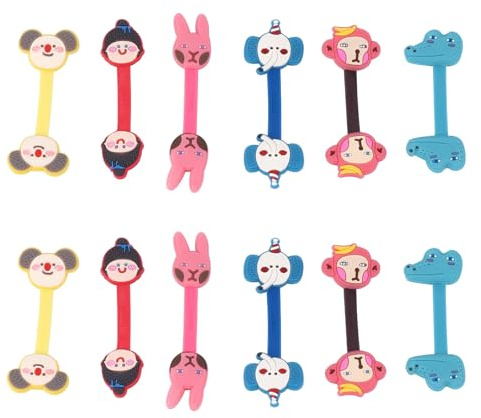 GARIOUANS 12pcs Cartoon Animal Cable Holders Reusable Wire Organizers Magnetic Earphone and USB Cable Ties for Home Office Cord Management Random Color Random Style