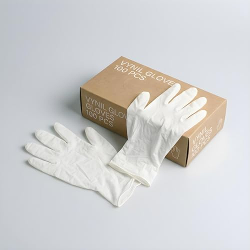 BullTek 100 guantes desechables de vinilo de alta calidad, sin polvo, de alta resistencia, impermeables, antideslizantes, barrera biológica, protección química, uso profesional (ancho)
