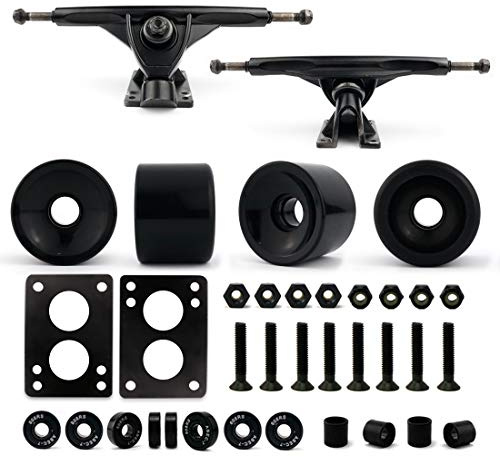 VJ skateshop Longboard Skateboard Combo Package with 70mm Wheels 7inch 180mm Aluminum Trucks, Bearings Hardware Complete Set