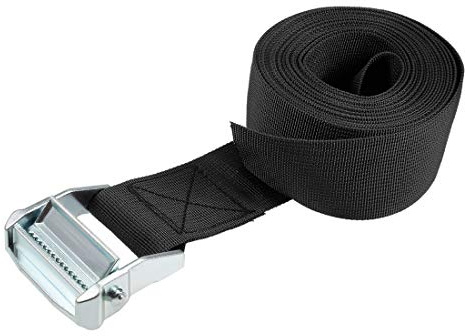 sourcing map Zurrgurt mit Nockenschnalle 5Mx50mm 500Kg Ladekappe Schwarz | 1 Packung, Polypropylen, für Transport Fracht
