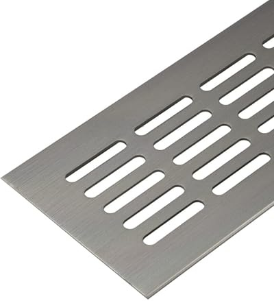 Gedotec Rejilla de ventilación para puerta de acero inoxidable | Rejilla de ventilación rectangular | 600 x 60 mm | Rejilla de aluminio para calefacción – pared, etc. | Fabricado en Alemania | 1 pieza