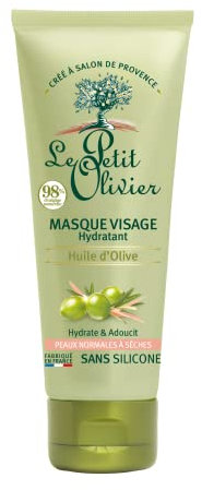 LE PETIT OLIVIER – Máscara facial hidratante – Aceite de oliva – Hidrata y suaviza – Piel normal con seca, 98% de origen natural – Sin silicona – Fabricado en Francia – 75 ml-El emabalaje puede variar