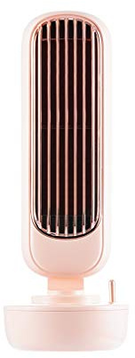 QREZ Ventilador De Torre Silencioso, Ventiladores Oscilante Ventilador De Pie 3 Velocidades con Nebulizador De Agua,Rosado