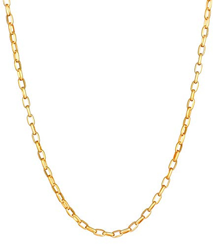Kuzzoi Exklusive Herren Halskette mit Rundanker Glieder (5 mm) vergoldet für Anhänger, Massive Glieder Kette für Mann oder Freund, Goldene Herrenkette 925 Sterling Silber, Länge 50-60, 0107752120