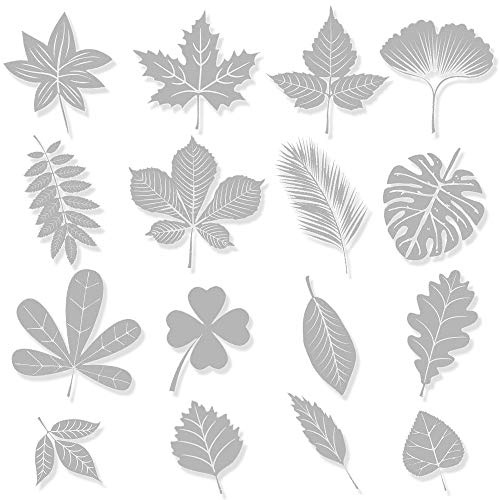 48 PCS Large Size Anti-Collision Windows Clings, Assorted Leaf Shapes Glass Decal, Window Decal to Prevent People and Bird Strikes on Window Glass