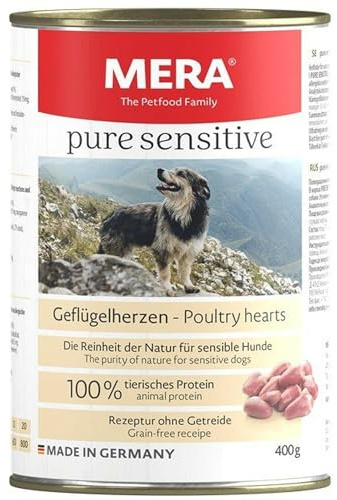MERA Dog Pure Sensitive Meat Geflügelherzen 400g-Dose (Menge: 6 je Bestelleinheit)