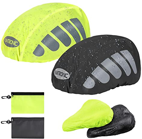 flintronic Copertura Antipioggia per Casco da Bicicletta,Impermeabile Coprisella per Bicicletta, Alta Visibilità e Copertura per Casco da Mountain Bike da Strada Antipolvere