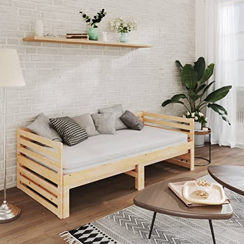 Susany Sofá Cama Extraíble Estructura de Sofá Cama Matrimonio Sofá de Salón Moderno Sofá Diván Madera Maciza de Pino 2X(90x200) cm