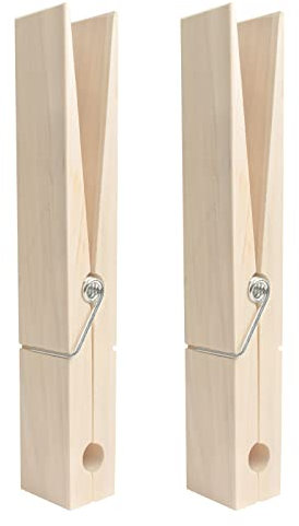 2 mollette in legno, 30,5 cm, giganti, in legno naturale, per fai da te, decorazioni per matrimoni e bagno (log)