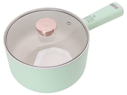DAGT Mini Cuisinière Électrique, Casserole Électrique Multifonctionnelle Protection Contre La Surchauffe 2.5L Longue Poignée pour La Maison (Prise UE Maximum 30W)