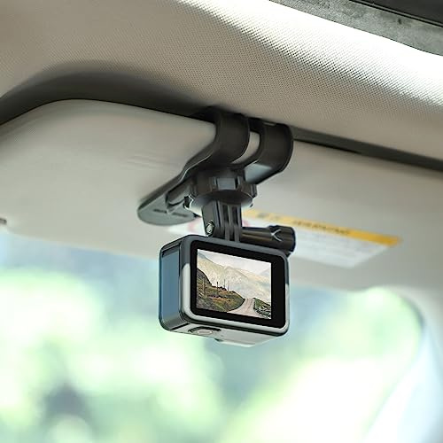 Lupholue Auto-Sonnenblenden-Clip-Halterung, Schnellverschluss-Clip-Halterung, Compatible with DJI Osmo, Insta 360, GoPro, Xiaomi Yi, SJCAM, Campark, APEMAN