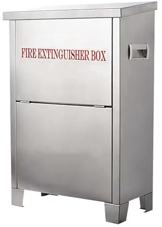 Yeaborn Edelstahl-Feuerlöscher-Schrank für 2,3–4,5 kg Feuerlöscher, 50,8 x 32,7 x 17,5 cm, bietet Platz für zwei Feuerlöscher im Innen- und Außenbereich, Bodenfeuerlöscher-Box, wasserdicht, staubdicht