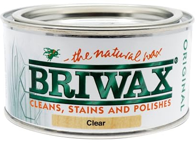 Briwax Original Clear 200g - New Size for Smaller Jobs - The Natural Wax - Cleans, Stains and Polishes