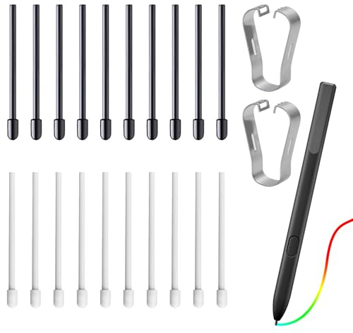 20-Pcs Replacement Pen Tips for Remarkable 1, 2, Pen and Plus Tablets, Includes Nibs Removal Tool, Stylus Nib Painting Writing Accessories Fit for Remarkable 1&2 (Stylus Not Included) (Black+white)