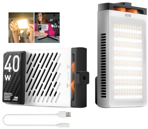 ZHIYUN Fiveray M40 Video Light, 40 W/14000 Lux Tragbare Kameralicht, 2700 – 6200 K, 320 g LED Panel DSLR Fotografie Beleuchtung