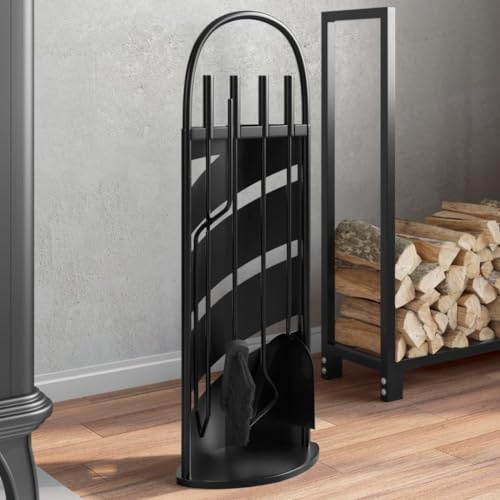 Tidyard - Juego de herramientas para chimenea, 5 unidades, 23 x 15 x 66 cm, acero tipo C