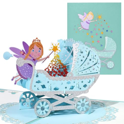 CNLITIHEKA Tarjeta de bebé para niño, tarjeta emergente 3D, tarjeta de bienvenida para bebé, para baby shower, recién nacido, felicitaciones.
