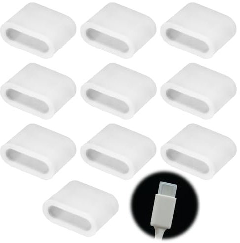 kiki fancy Tapa protectora USB-C (10 unidades, tapón antipolvo USB-C, plástico, resistente al polvo, cable de datos, protección contra el polvo del cable de carga, tapas para USB tipo C (transparente)