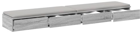 vidaXL Sänglådor Grå Sonoma 180 x 36,5 x 16,5 cm Konstruerat trä, Minimalistisk sovrumsinredning, stiligt förvaringsutrymme, hållbar träbox, platsbesparande design