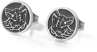 Dreamtimes Vintage Wolf Ohrstecker für Männer Frauen Gothic Edelstahl Ohrstecker Viking Tierschmuck Geschenk für Punk Rock Liebhaber