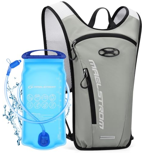 Maelstrom Hydration Backpack with 2L Water Bladder,Lightweight Running Vest | BPA-free,Breathable Shoulder and Back panel,Adjustable Chest Straps,Helmet Storage,Reflective Strip,for Cycling,Marathon