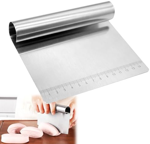 Dough Scraper, Stainless Steel Dough Cutter, Dough Cutter, Pizza Dough Scraper, Bench Scraper with Precise Scales for Bread Pastry