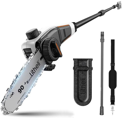 Litheli U20 Akku Hochentaster (ohne Akku) mit 20 cm Schwert, kompatibel mit allen Litheli U20 Akkus, Teleskop Hochentaster mit 8 m/s Schnittgeschwindigkeit zum Schneiden von Ästen