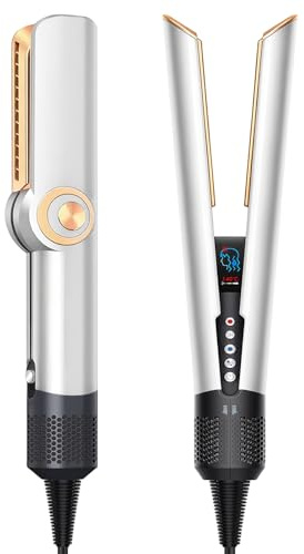 Piastra per Capelli,2-In-1 Piastra Capelli Lisci,Piastra Capelli Professionale Adatta a Capelli Asciutti e Umidi, Aria Fredda/Aria Calda,40 °C a 200 °C, Meno Rotture, Più Lucentezza,Schermo LCD