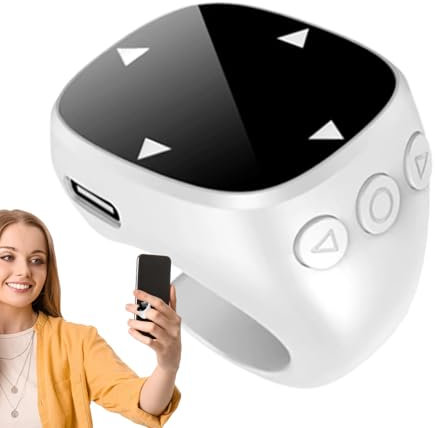 Anello Scorri Telefono | Telecomando Di Scorrimento Wireless Per Smartphone,Dispositivo di Tecnologia Indossabile per Lavoro Presentazione Streaming in Diretta Foto Lettura Musica Social Media Videogi