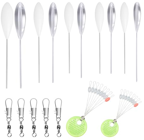 ElevaPulse 17 Forellen Angelzubehör Set, Sbirolino Schwimmend und Spirolino Sinkend in 5 Gewichtsvarianten, Angelzubehör für Forellen Angeln mit Wirbeln und Stopper, Ideal für Weitwurf