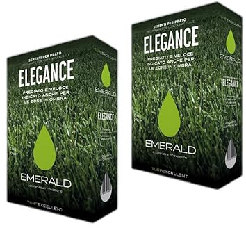 Emerald ELEGANCE, Semi per Tappeto Erboso e Prato Ornamentale Fitto e Uniforme, Verde Intenso per Aree Ombreggiate, Alta Qualità (2, Kg)