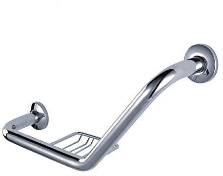Barra di Sicurezza per Il Bagno - Corrimano in Acciaio Inox da Parete per vasche da Bagno e docce, Lunghezza 600 mm, Maniglia di Supporto con Diametro 32 mm