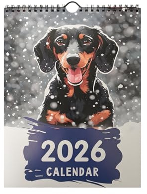 Calendario para perros, calendario de escritorio para amantes de los perros salchichas, diseño mensual vertical, 12 meses, recordatorios de citas, para adultos, profesores, niños, niñas, estudiantes